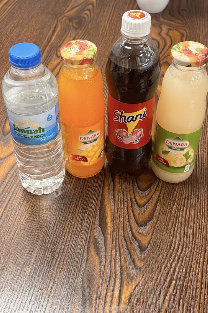 Water, mango, Vimto and guava drinks