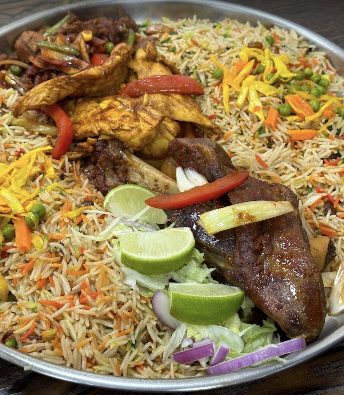 Meat and rice platter